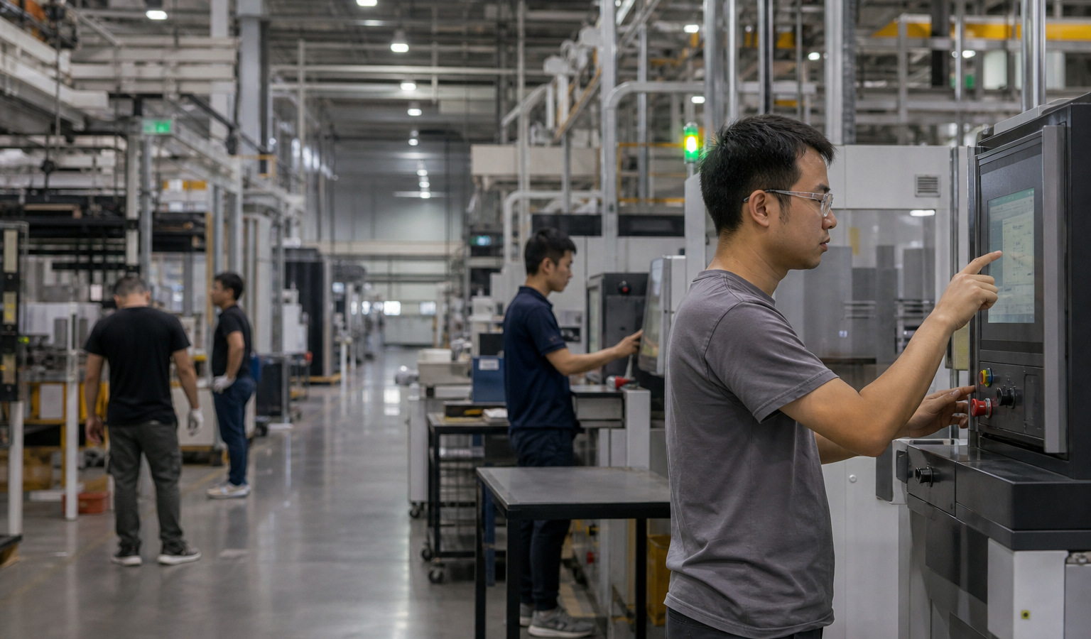 Suasana pabrik dengan mesin produksi modern untuk kepatuhan cukai