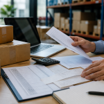 Paket impor, invoice, kalkulator, dan dokumen transaksi untuk menyiapkan bukti nilai pabean barang kiriman bernilai tinggi
